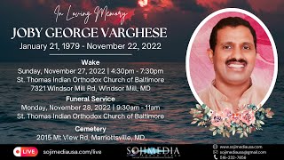 FUNERAL SERVICE  JOBY GEORGE VARGHESE [upl. by Lottie]