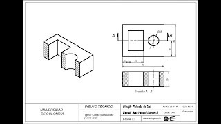 Taller 15  AutoCAD 2D Cortes y secciones Autocad 2D [upl. by Ilan]