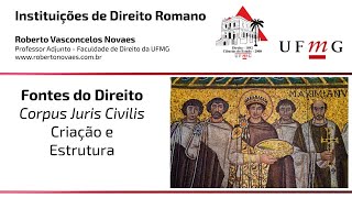 Fontes do Direito Romano  Corpus Juris Civilis  Criação e Estrutura [upl. by Eiramlirpa]