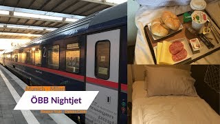 OÌˆBB Nightjet  THE AUSTRIAN TRAIN FROM GERMANY TO ITALY  Deluxe Cabin [upl. by Akemahc]