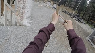 A first attempt at Mongolian style archery thumb draw [upl. by Oalsecnew]