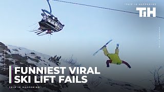 Funniest Viral Ski Lift Fails [upl. by Ahselrac]