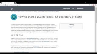 How to Start a LLC in Texas  TX Secretary of State [upl. by Malley]