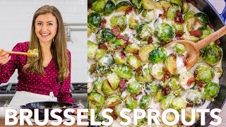 Brussels Sprouts in Alfredo Sauce Recipe [upl. by Landy]