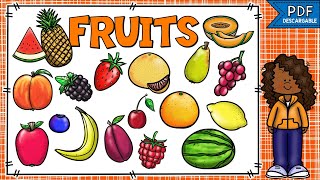 LAS FRUTAS EN INGLÉS Y ESPAÑOL  COMIDA EN INGLÉS Y ESPAÑOL [upl. by Yennaiv]