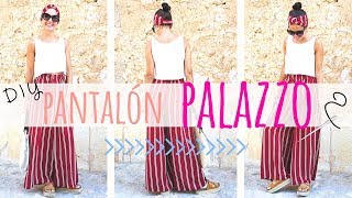 Tutorial PANTALÓN PALAZZO SÚPER FÁCIL y SIN MOLDES  PALAZZO PANTS DIY [upl. by Yalahs]