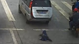 Child run over after falling from moving car [upl. by Ettigdirb]