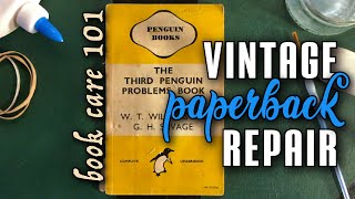 How to Repair a Vintage Paperback  Book Repair and Care 101 [upl. by Eislel]