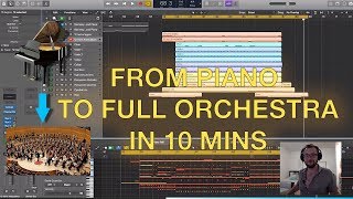 FROM PIANO TO FULL ORCHESTRA IN 10 MINS  How to orchestrate a piano chord progression [upl. by Siradal]