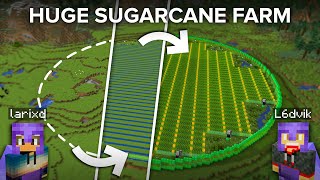 Making a Bigger Than Ever Needed Sugarcane Farm in Minecraft [upl. by Siderf635]